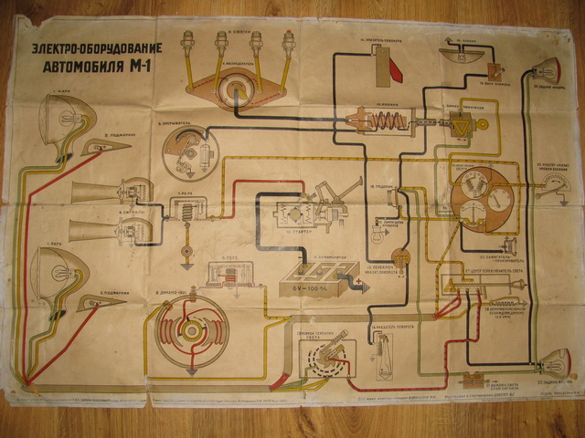 Схема электрооборудования газ 69 цветная с описанием